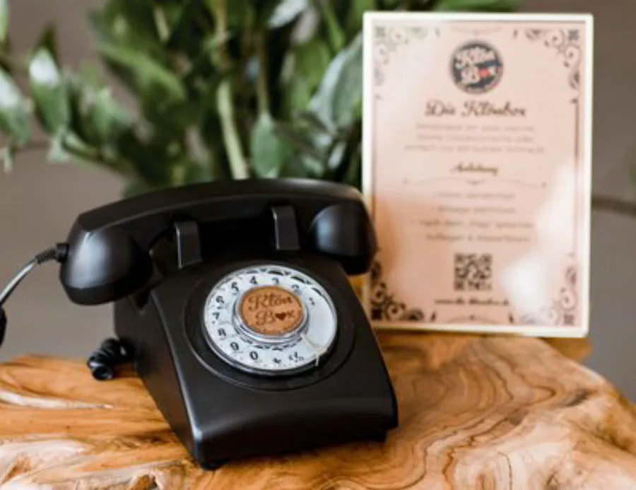 Die Klönbox – das Audio-Gästebuch mit Vintage-Telefon in Schwarz